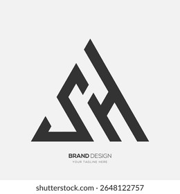 Stylish SH monogram logo design with modern minimal style, ideal for branding and identity design.