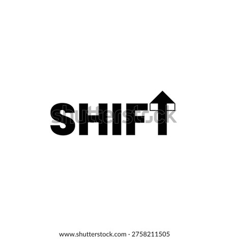 Stylish Shift lettering logo with growth arrow icon