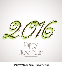 Stylish shiny text 2016 on glossy grey background for Happy New Year celebration.