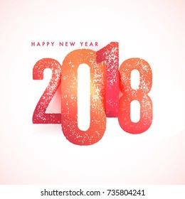 Stylish shiny text 2018 for New Year celebration.