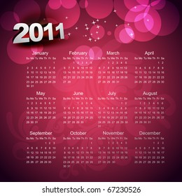 diseño brillante del calendario vectorial