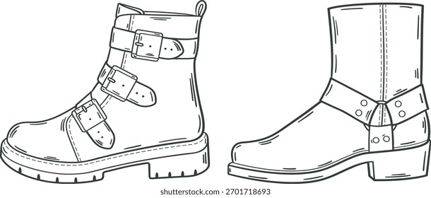 Stylish Shoe Vector Design Illustration. Hand drawn. 
