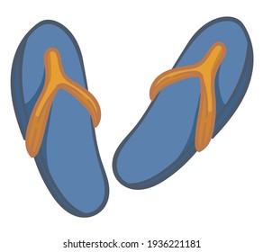 Stylish shoes for beach or pool, isolated flip flops for men or women. Accessories and decoration for traveling, summer vacations and comfortable adventure. Relax and rest. Vector in flat style