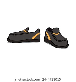 Stylish shoes on white background