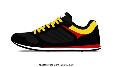 Stylish shoes for running. vector