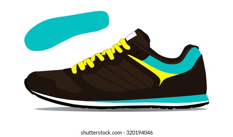 Stylish shoes for running. vector