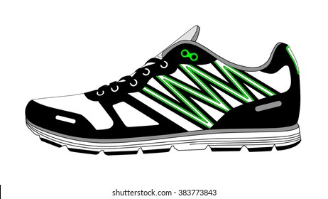 Stylish shoes for running. vector