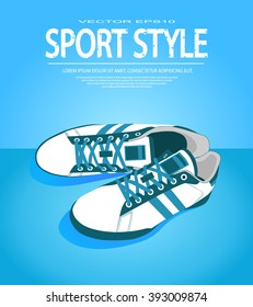 Stylish shoes for running. vector