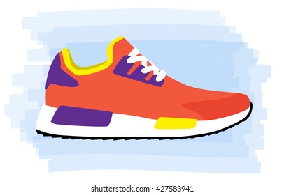 Stylish shoes for running. vector