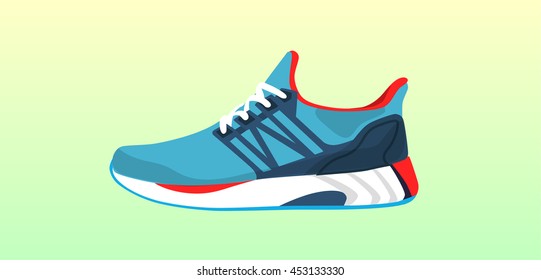 Stylish shoes for running. vector