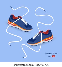 Stylish shoes for running. vector