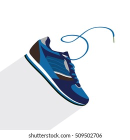 Stylish shoes for running. vector