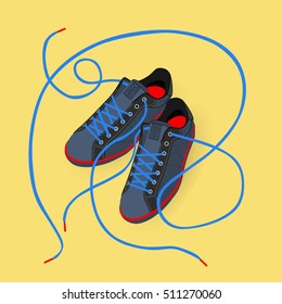 Stylish shoes for running. vector