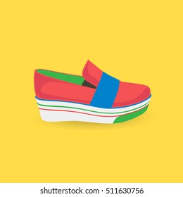 Stylish shoes for running. vector