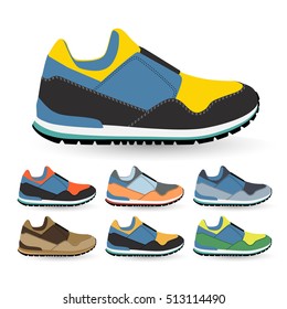 Stylish shoes for running. vector