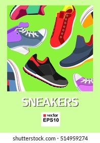 Stylish shoes for running. vector