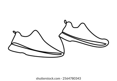 Stylish Shoes single Line Art Shoe Vector Illustration Style