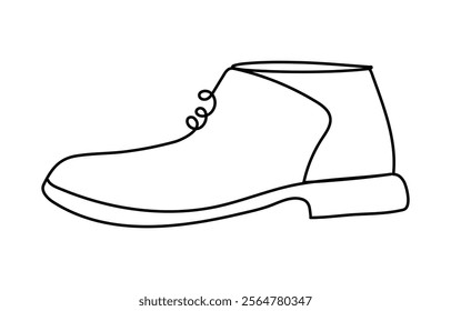 Stylish Shoes single Line Art Shoe Vector Illustration Style