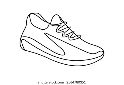 Stylish Shoes single Line Art Shoe Vector Illustration Style