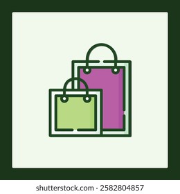 Stylish Shopping Bag Icons: Retail  Ecommerce Graphics