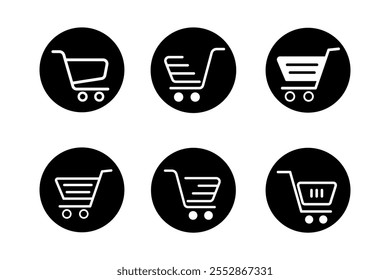 Stylish Shopping Cart Flat Icons Set Design for E-commerce Websites, Modern Shopping Cart Flat Icons Collection for UX Designers, Best Shopping Cart Flat Icons for Online Shopping Platforms