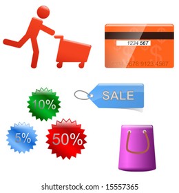 Stylish shopping icons (Vector)
