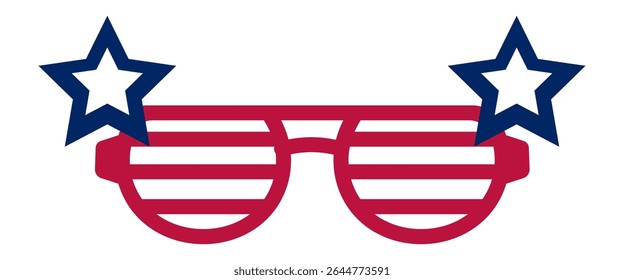 Stylish shutter shades featuring the vibrant colors and stars of the United States flag, embodying patriotic spirit and celebrating Independence Day with festive flair