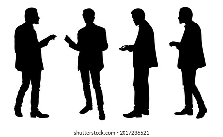 stylish silhouette of a man in a jacket vector