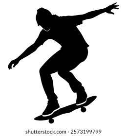 Stylish Silhouette of a Skater in Motion
