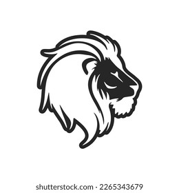 Stylish simple black lion logo. Isolated on a white background.