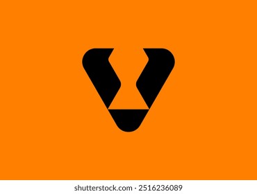 stylish and simple bold logo letter V