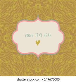 Stylish simple card made of leafs in vector