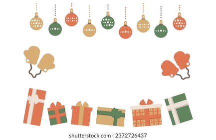 Stylish and simple Christmas illustration set