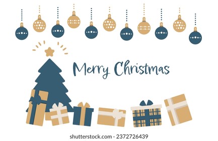 Stylish and simple Christmas illustration set