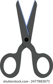 A Stylish, Simple and Flat Icon of a Scissor