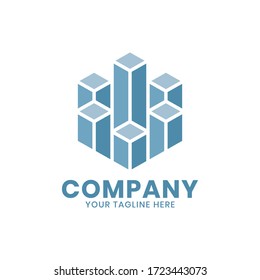 Stylisches und einfaches Monogramm-Logo für das Hexagonal-Gebäude