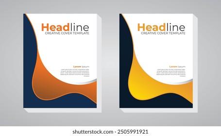 Stylish simple layout white background book cover design for your business or company, With two creative colors modern book cover design
