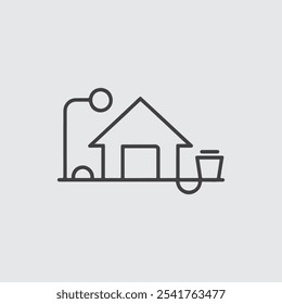 stylish simple line home icon design