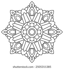 Diseño elegante y simple del mandala para colorear el libro, diseño de la henna y arte de la pared, arte elegante del mandala
