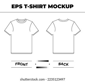 Stylish simple mens T-shirt Mockup Template on white background EPS