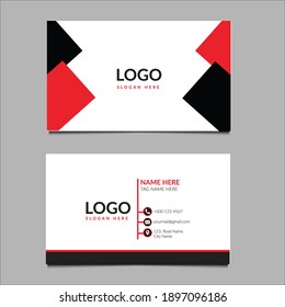 Stylish And Simple Red And Black Color Business Card Template