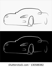 Stylish simplistic sport car silhouette