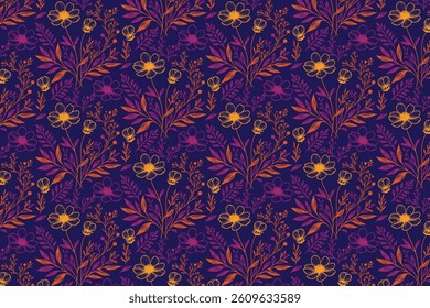 stylish single line flower and rose pattern in seamless repeat for textile wallpaper wrapping paper and tabletop prints

