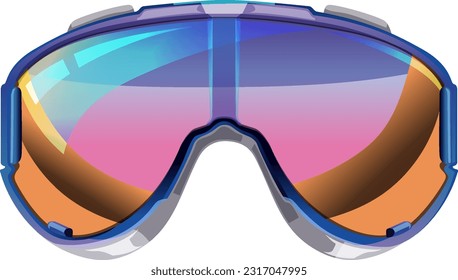 Elegante ilustración del vector de gafas de sol de esquí