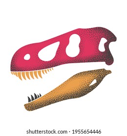 stylish skull of a prehistoric dinosaur. vector illustration isolated on white background
