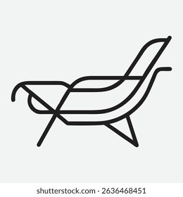 Ícone elegante da cadeira de tipoia em estilo elegante da arte da linha