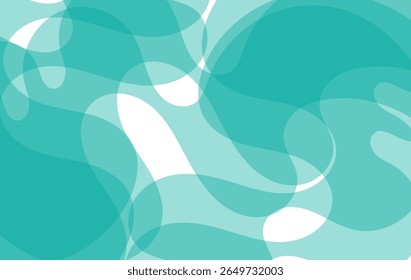 Um fundo abstrato elegante e suave com turquesa fluente e formas ciano. As camadas sobrepostas transparentes criam um olhar calmante e moderno, perfeito para uso em projetos digitais, apresentações.