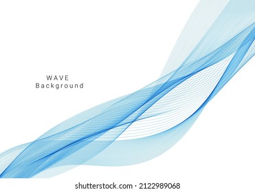Stylish smooth blue decorative wave design background vector