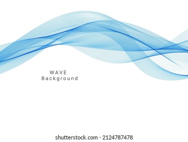 Stylish smooth blue decorative wave design background vector