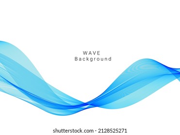 Diseño de fondo de diseño de ondas decorativas de color azul suave y elegante